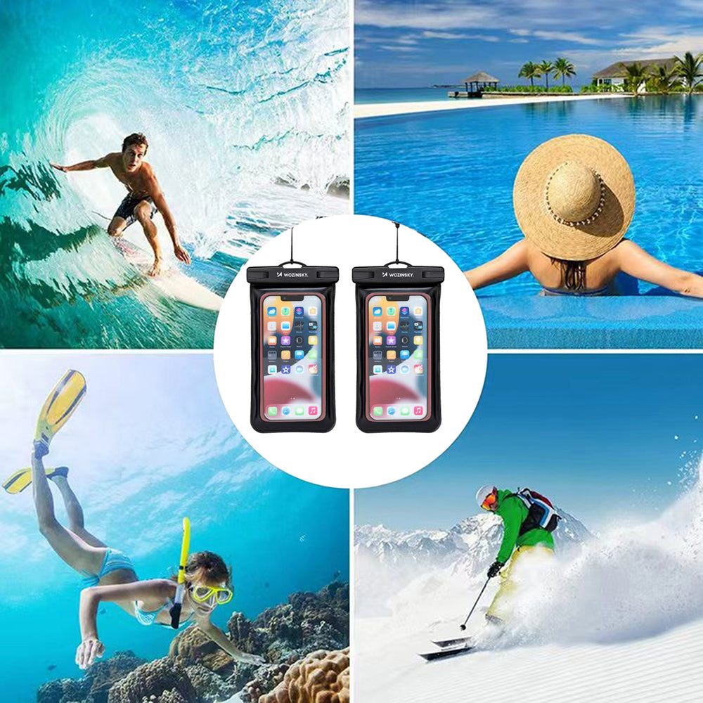 Wozinsky WWE-01 vandtæt kuffert med PVC-armbånd - sort