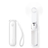 Jisulife håndholdt ventilator Life8 bærbar USB-ventilator med Power Bank-funktion 2000mAh og lommelygte - hvid