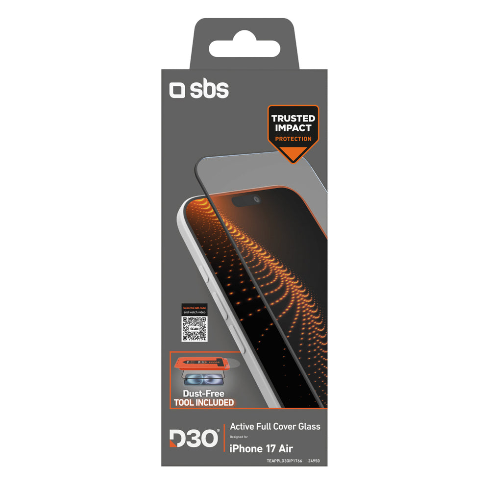 SBS-beskyttelsesglas med D3O-teknologi med applikator til iPhone 17 Air