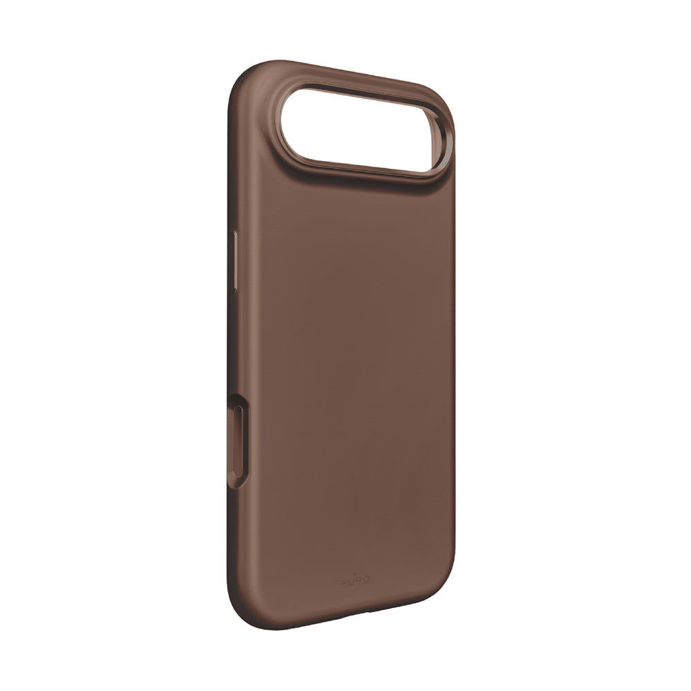 Pure Icon Mag Pro flydende silikone-foder for iPhone 17 Air, MagSafe-kompatibel, med kamerabeskyttelse og aluminiumsknapper - brun