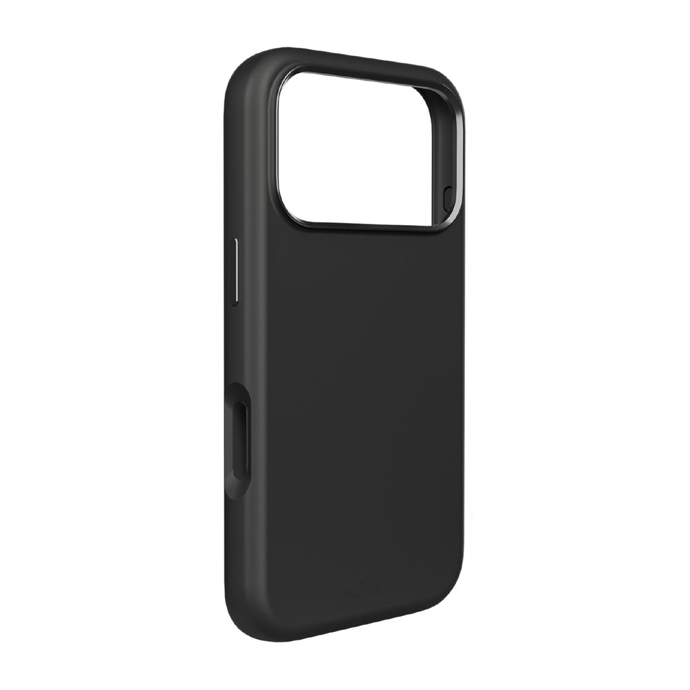 Pure Icon Mag Pro Liquid Silicone Case til iPhone 17 Pro Max, MagSafe Kompatibel, med Kamerabeskyttelse og Aluminiumknapper - sort
