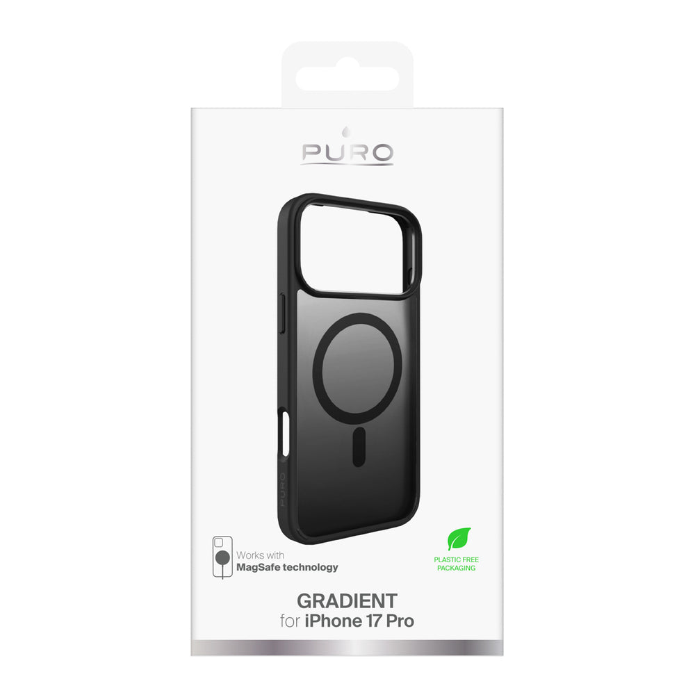 Puro Gradient TPU MagSafe Kompatibel Case til iPhone 17 Pro - sort