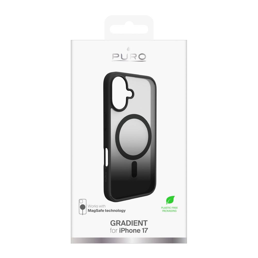 Puro Gradient TPU MagSafe Kompatibel Case til iPhone 17 - sort