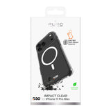 Puro Impact Clear D3O TPU+PC Case Kompatibel med MagSafe til iPhone 17 Pro Max - Gennemsigtig