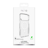 Puro Lite Mag TPU+PC Case Kompatibel med MagSafe til iPhone 17 Pro - Transparent med hvid ring