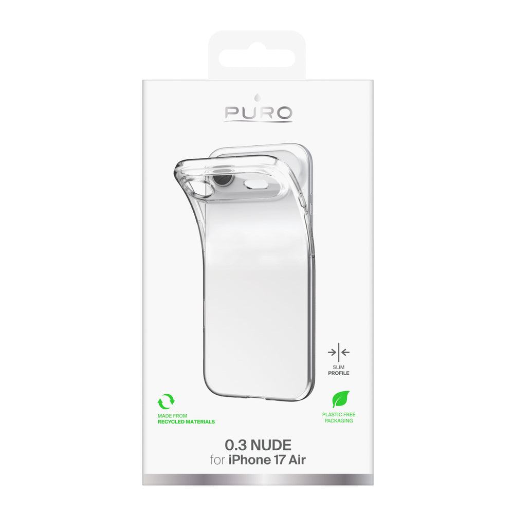 Puro 0.3 Nude Ultra-Slim TPU Case til iPhone 17 Air - Gennemsigtig