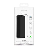 Puro Frame tempereret glas til iPhone 17 Pro Max med applikator og sort ramme