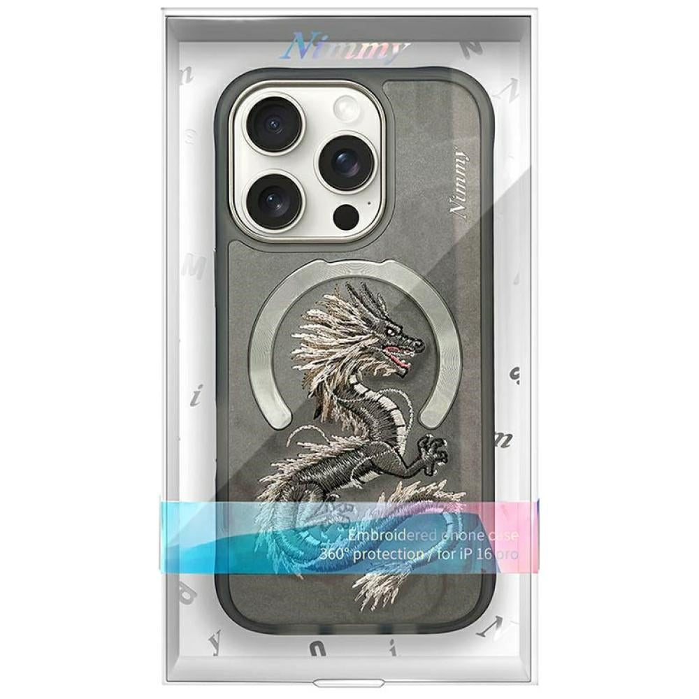 Nimmy Dragon MagSafe Case til iPhone 16 Pro Max - Grå