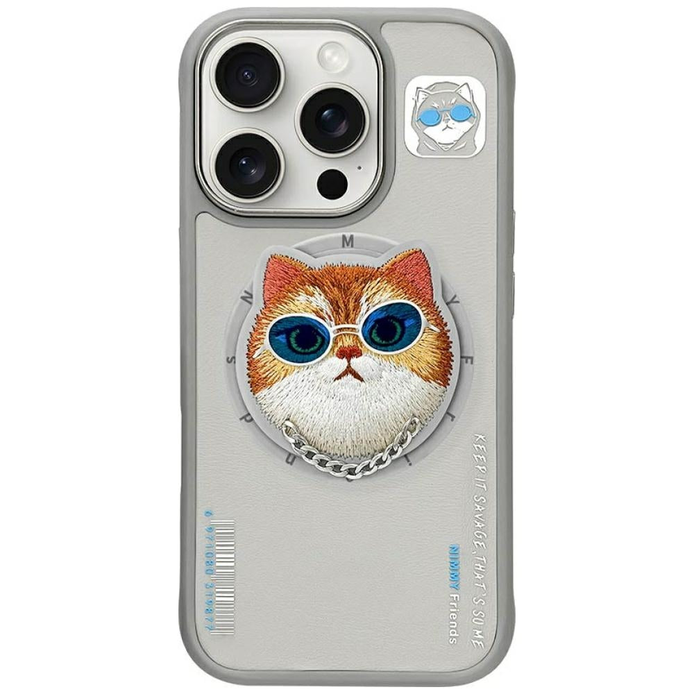 Nimmy Briller Cool Cat MagSafe Case til iPhone 16 Pro Max - Grå