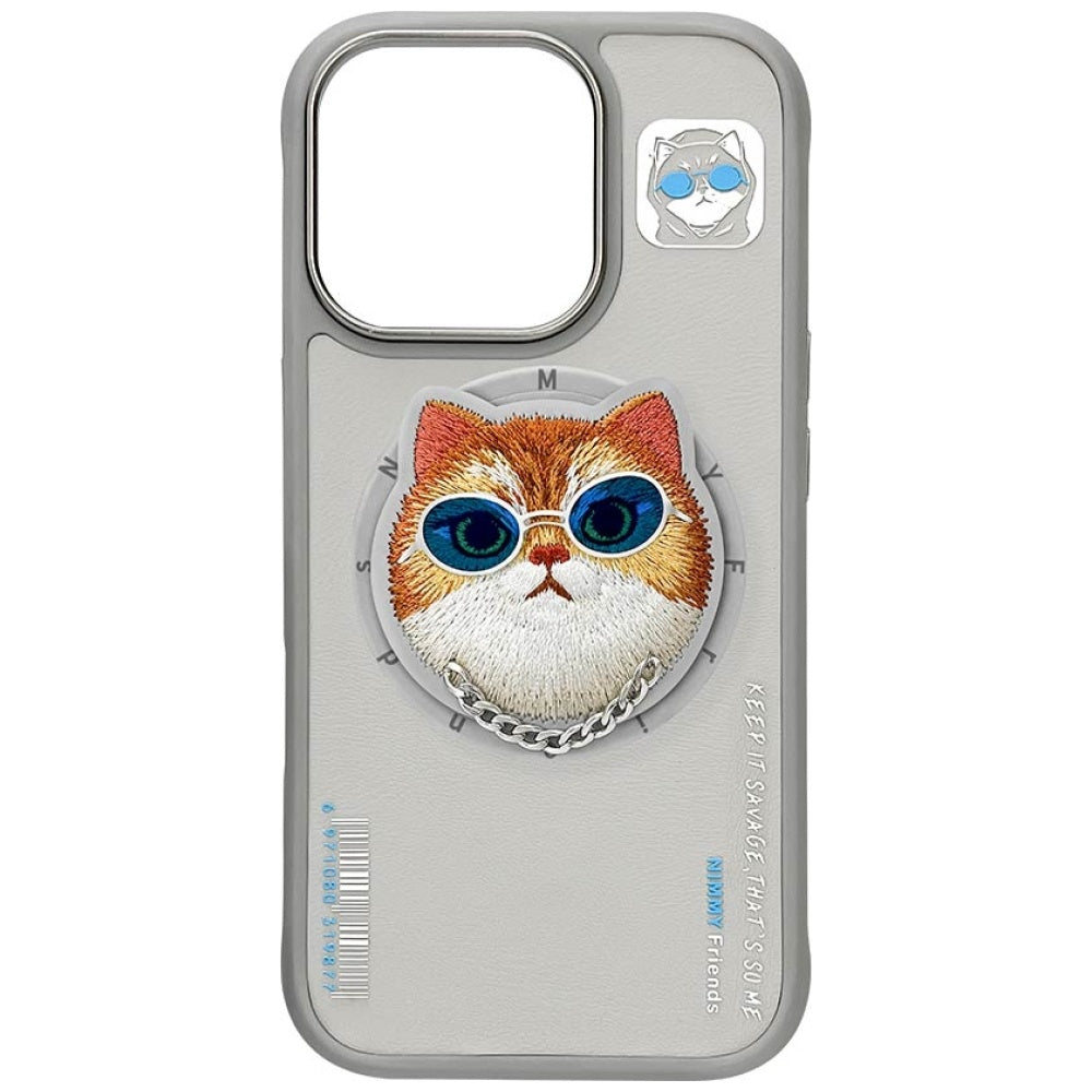 Nimmy Briller Cool Cat MagSafe Case til iPhone 16 Pro Max - Grå