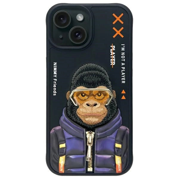 Nimmy Cool&Cute 2.0 Monkey case til iPhone 15 - sort