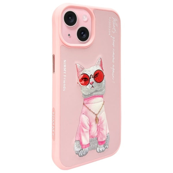 Nimmy Briller Cool Cat iPhone 15 Case - Pink