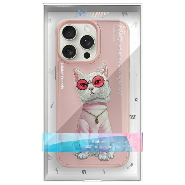 Nimmy Briller Cool Cat Case til iPhone 15 Pro Max - Pink