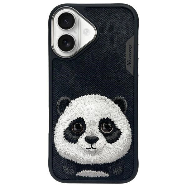 Nimmy Big Eyed Pet 2.0 Panda æske til iPhone 16 - sort