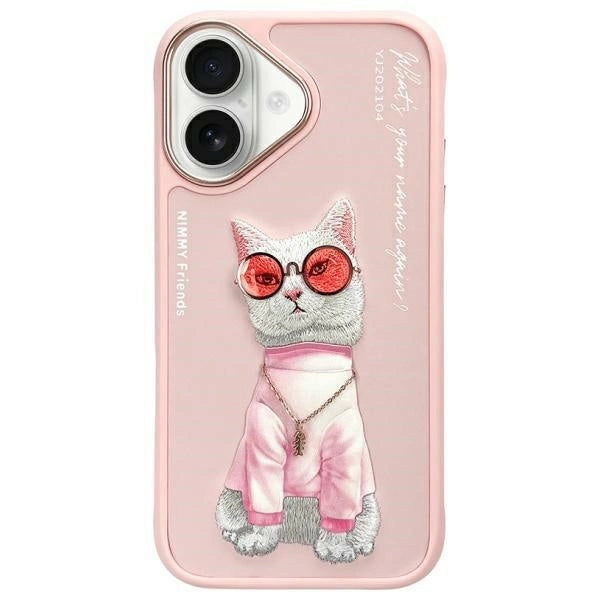 Nimmy Briller Cool Cat iPhone 16 Case - Pink