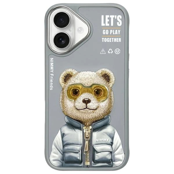 Nimmy Cool&Cute 2.0 Bear Case til iPhone 16 - Grå