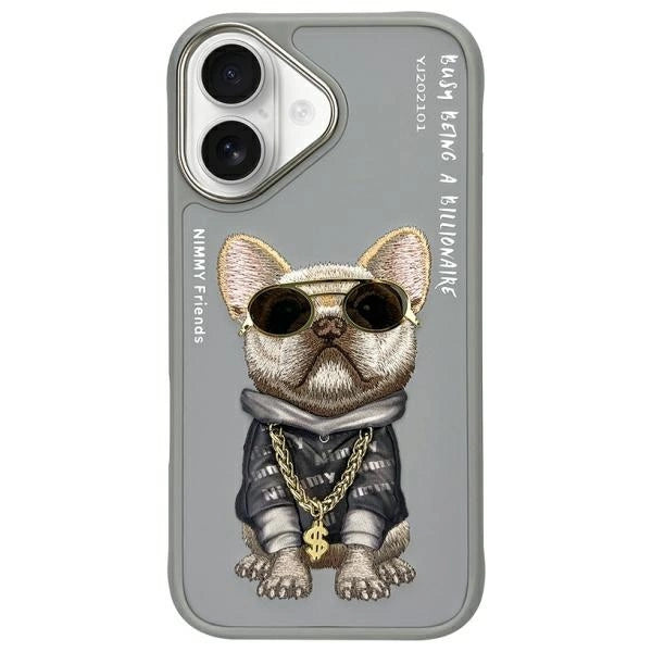 Nimmy Briller Cool Dog iPhone 16 Case - Grå