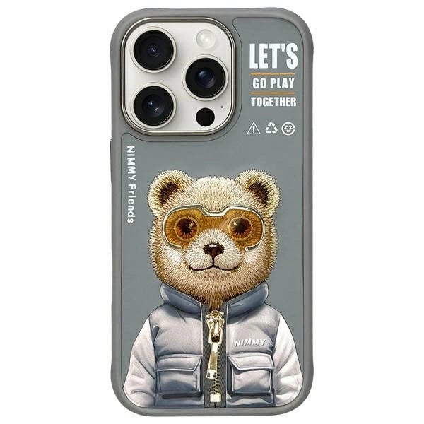 Nimmy Cool&Cute 2.0 Bear Case til iPhone 16 Pro - Grå