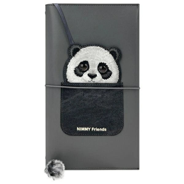 Nimmy Big Eyed Pet 2.0 Panda 2-i-1 Notebook + Pen Set - sort