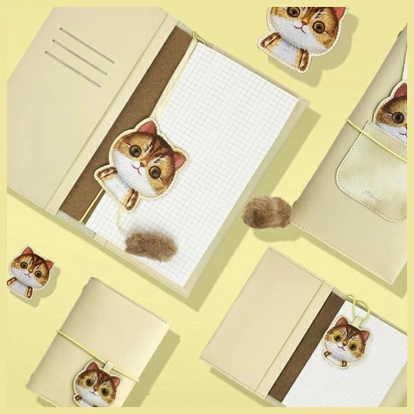 Nimmy Big Eyed Pet 2.0 Cat 2-i-1 Notebook + Pen Set - Beige