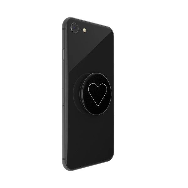 Popsockets 2 hvide hjerte sort holder og telefon stå