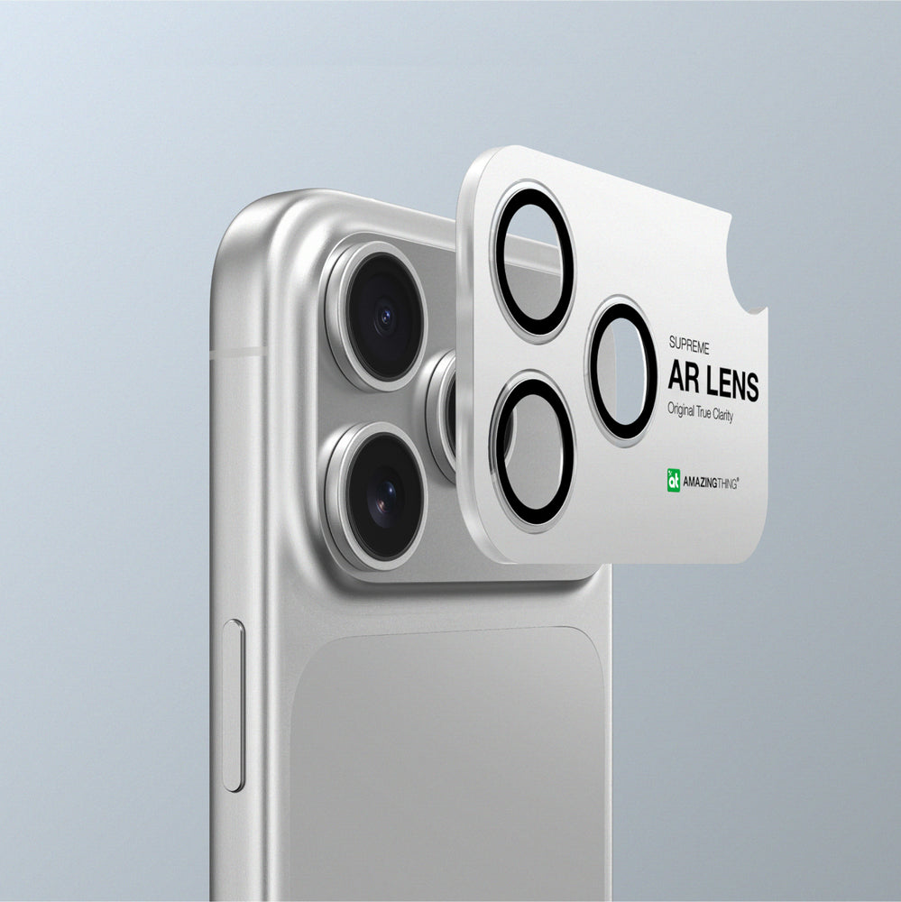 AmazingThing Lens Glass til iPhone 17 Pro / Pro Max med sort aluminiumsramme