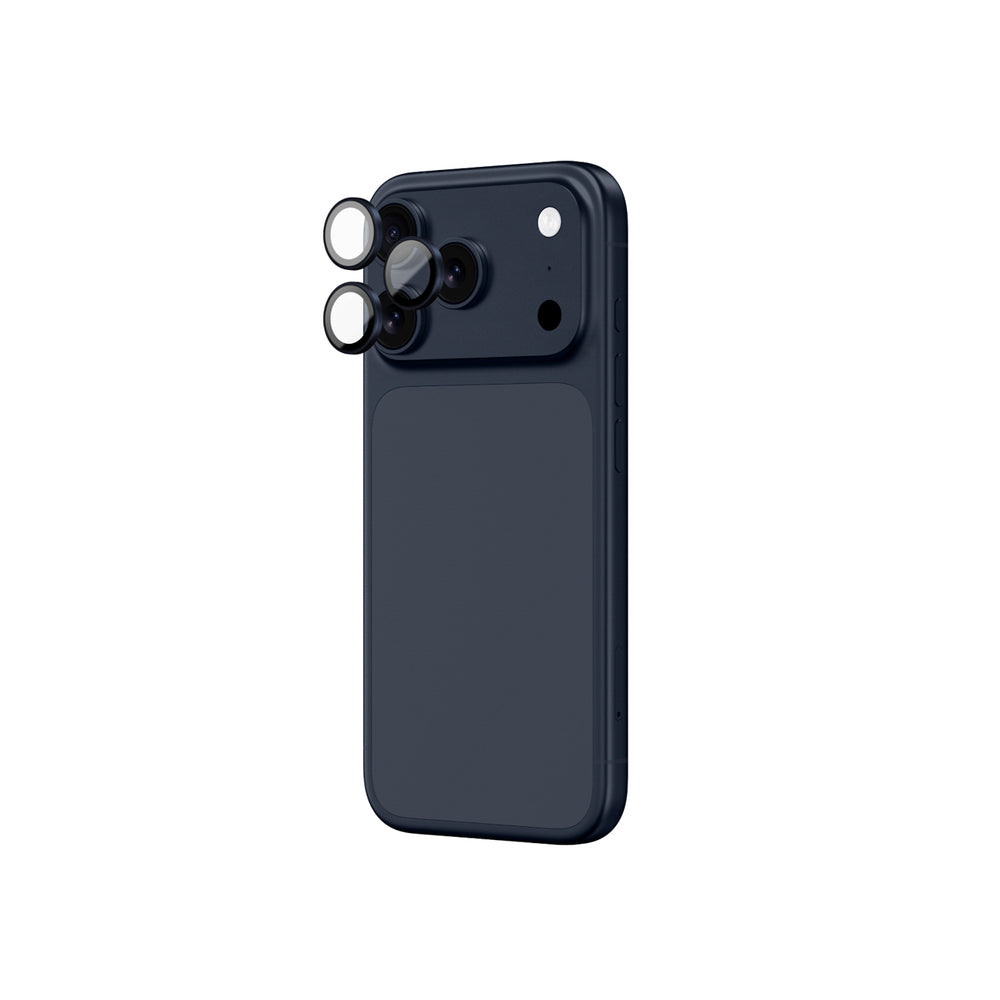 AmazingThing Sapphire Camera Glass til iPhone 17 Pro / Pro Max - med blå ramme