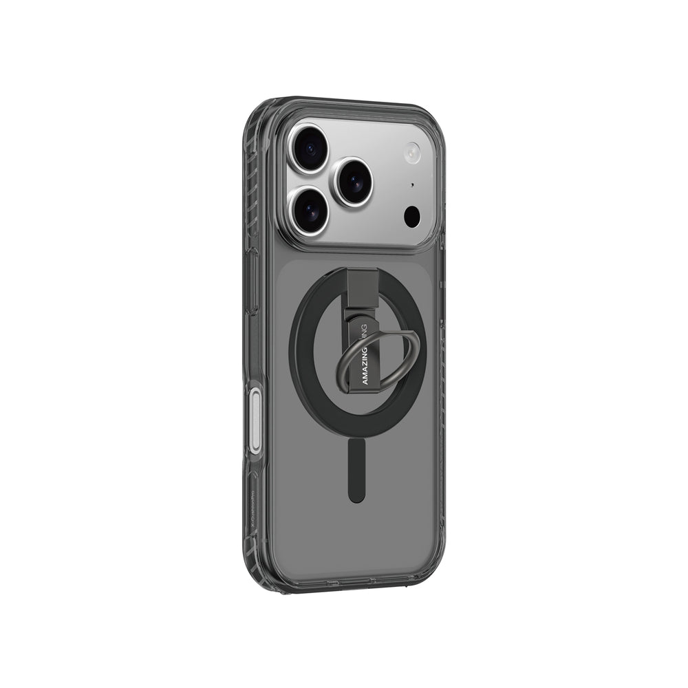 AmazingThing Titan Pro Grip Ring Set Case til iPhone 17 Pro Kompatibel med MagSafe - sort