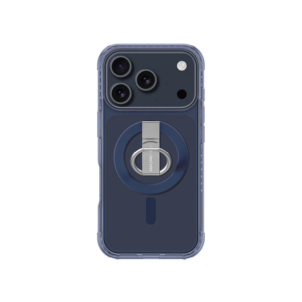 AmazingThing Titan Pro Grip Ring Set Case til iPhone 17 Pro Kompatibel med MagSafe - Blå