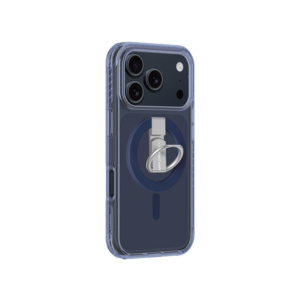AmazingThing Titan Pro Grip Ring Set Case til iPhone 17 Pro Kompatibel med MagSafe - Blå