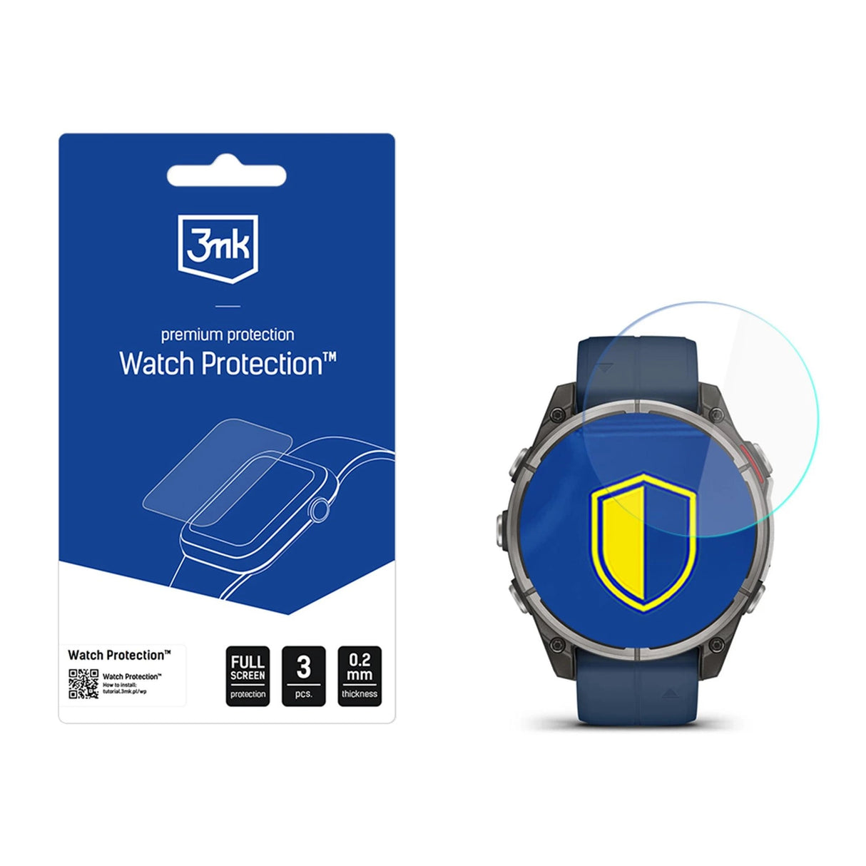3mk Watch Protection FlexibleGlass Hybrid Glass til Garmin quatix 8   51mm