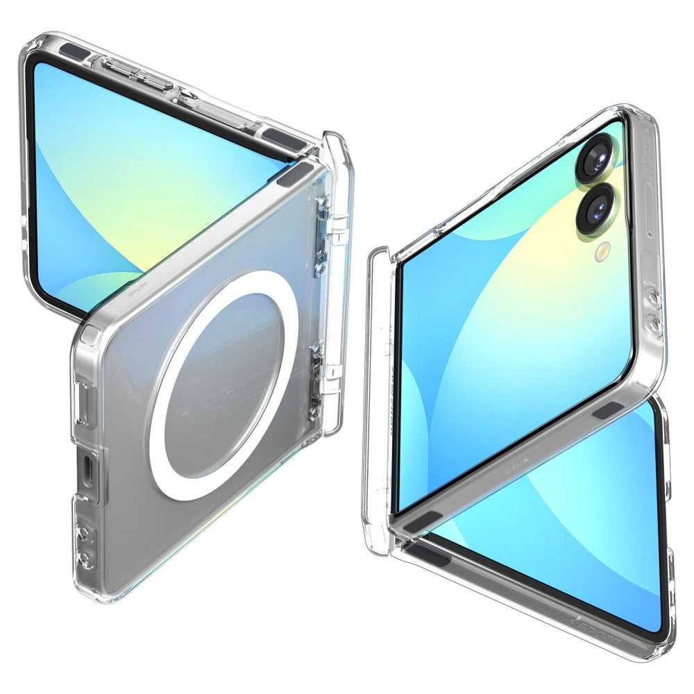 Spigen Ultra Hybrid Pro Mag MagSafe Case til Samsung Galaxy Z Flip 7 - Klar og hvid