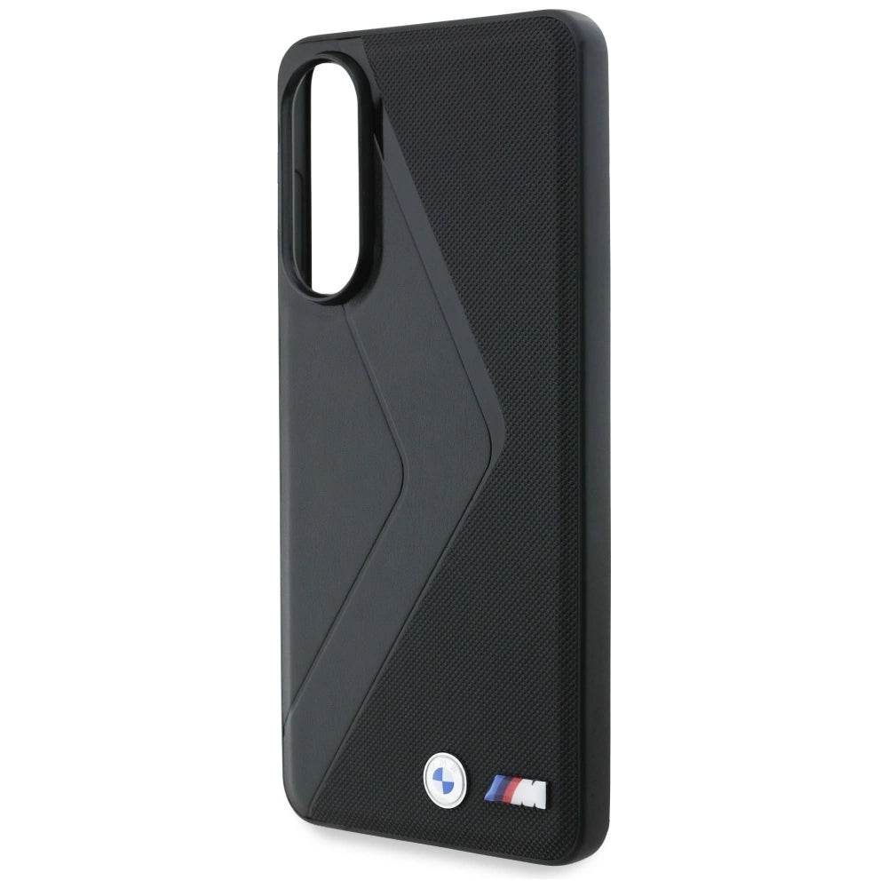 BMW læder overdimensioneret striber MagSafe-foder for Samsung Galaxy S25 Edge - sort