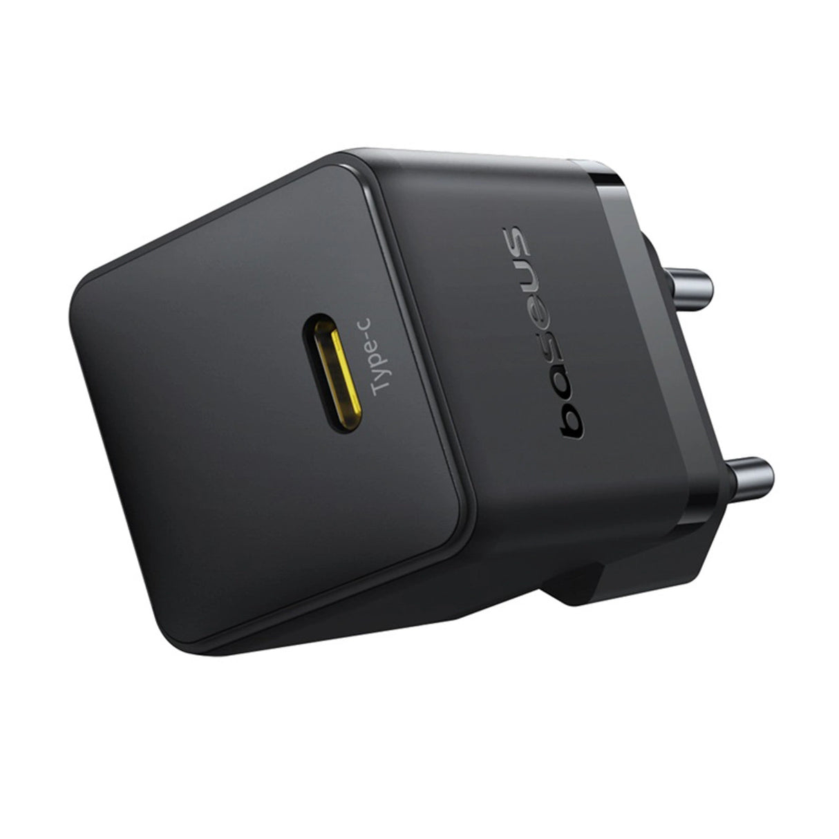 Baseus Palm 1C 20W Wall Charger (med Baseus Mini White USB-C 60W (20V / 3A) 1m Kabel) - sort