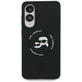 Karl Lagerfeld Silicone nauble Heads And Circle MagSafe case for Samsung Galaxy S25 Edge - black