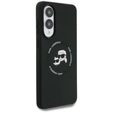 Karl Lagerfeld Silicone nauble Heads And Circle MagSafe case for Samsung Galaxy S25 Edge - black