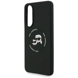 Karl Lagerfeld Silicone nauble Heads And Circle MagSafe case for Samsung Galaxy S25 Edge - black
