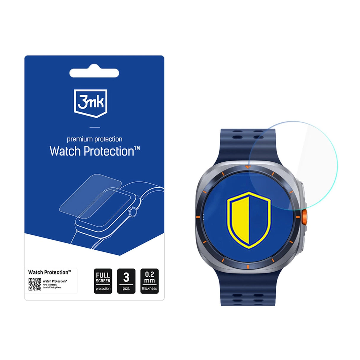 3mk Watch Protection FlexibleGlass Hybrid Glass til Samsung Galaxy Watch Ultra 2025