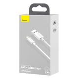 Baseus Simple Wisdom Data Cable Kit USB til Lightning 2,4A (2PCS/Set) 1,5m Hvid