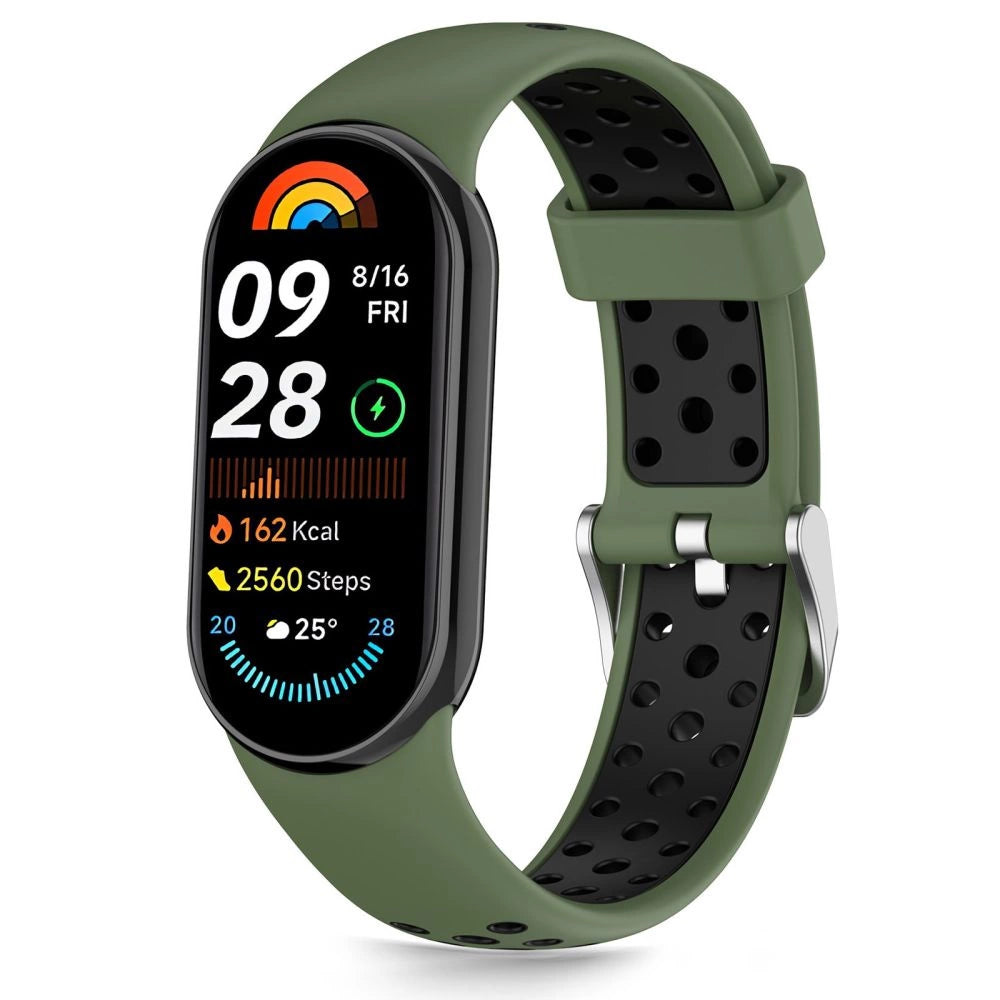 Tech-Protect IconBand Air Strap til Xiaomi Smart Band 8 / 9 / 10 / NFC - Grøn og sort