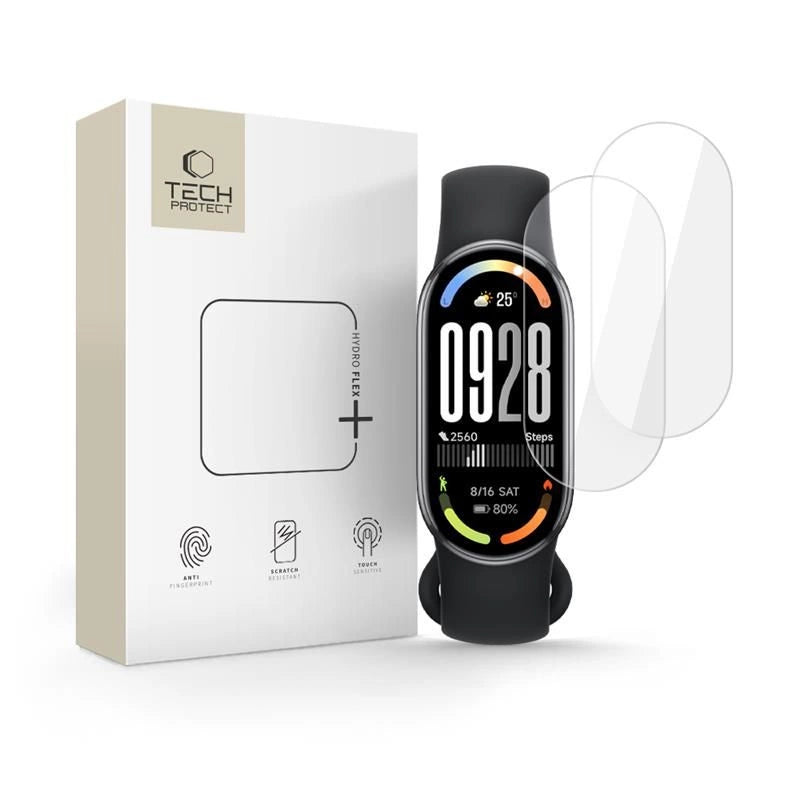 Tech-Protect Gydro Flex+ hydrogelfilm 2-pakke til Xiaomi Smart Band 8 / 9 / 10 / NFC - gennemsigtig