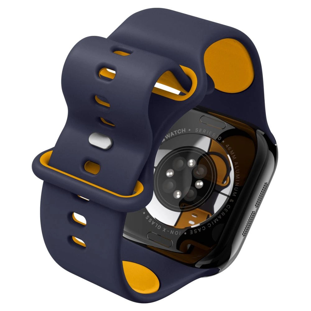 Spigen Nano Pop Strap til Apple Watch 44 / 45 / 46 / 49 mm - Navy Blue og Yellow