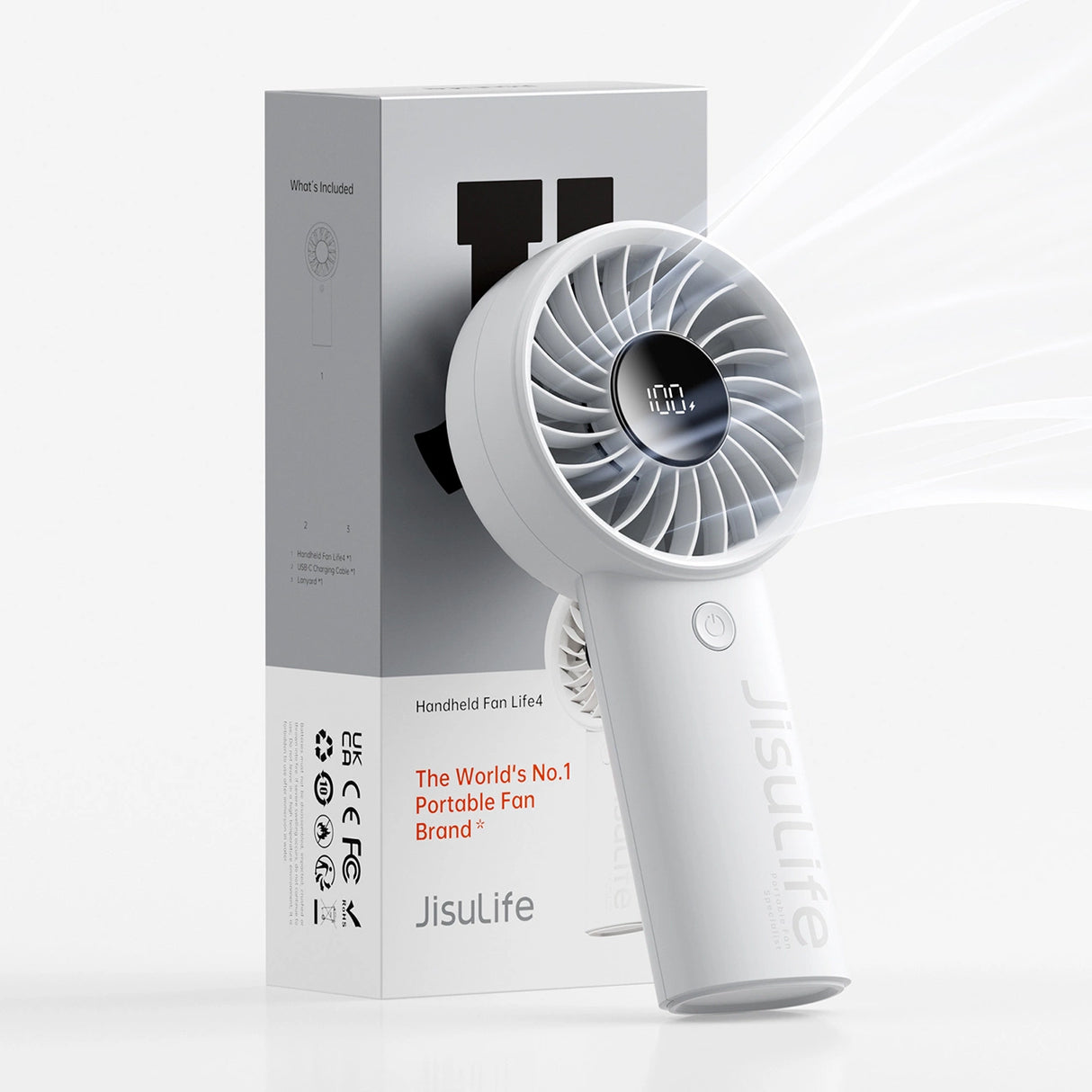 Jisulife håndholdt ventilator Life4 3600mAh bærbar USB-ventilator - Grå