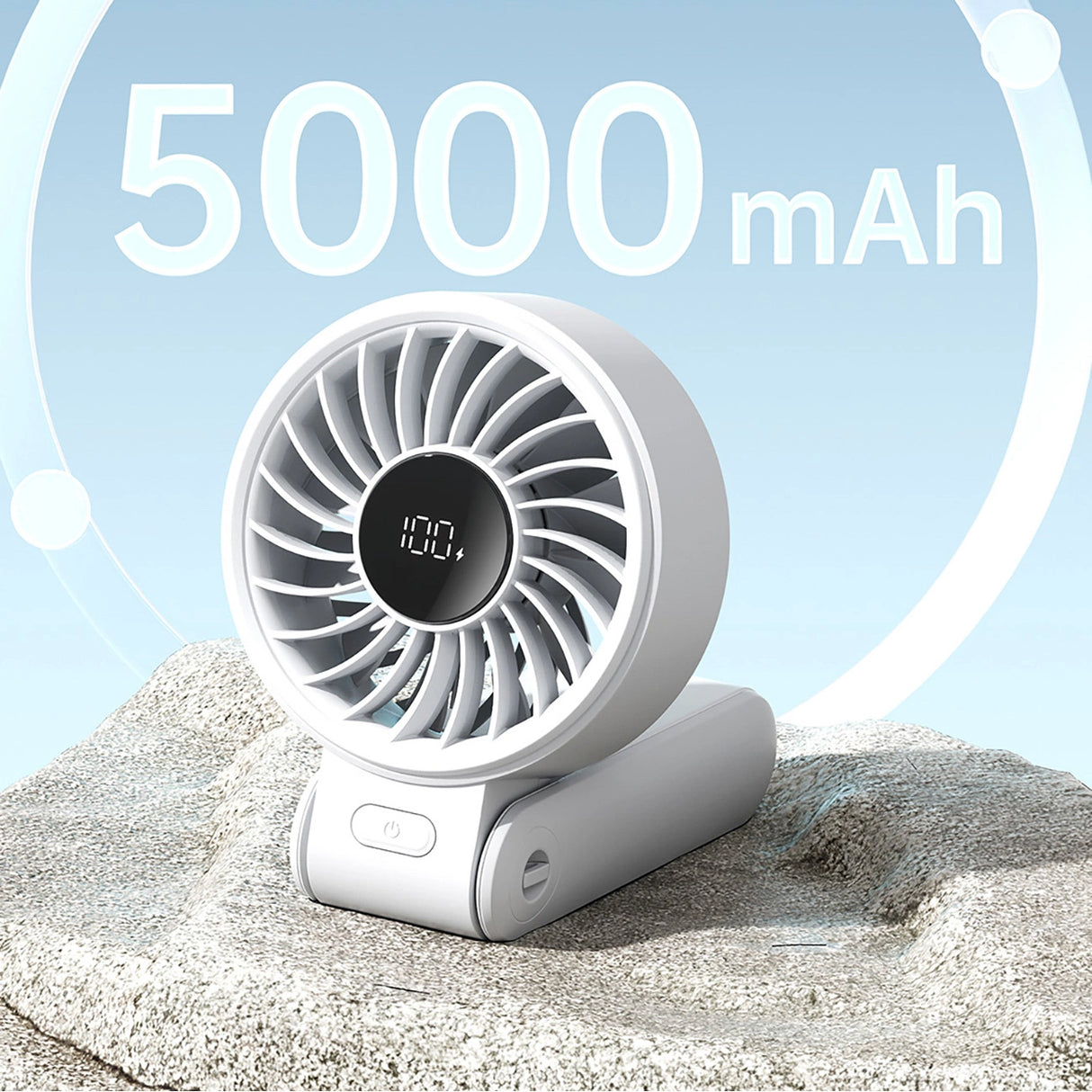 Jisulife håndholdt ventilator Life7 3600mAh bærbar USB-ventilator - Grå