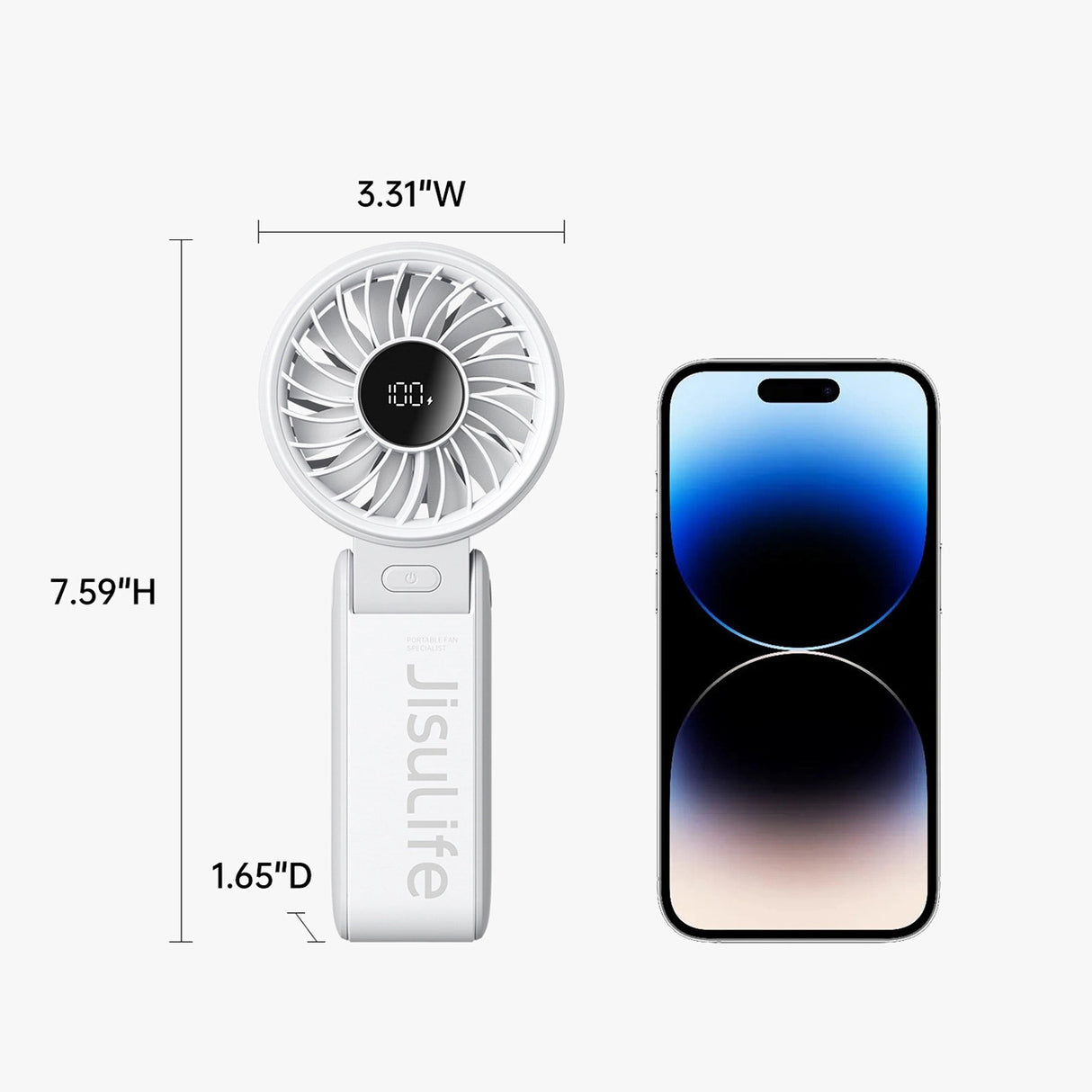Jisulife håndholdt ventilator Life7 3600mAh bærbar USB-ventilator - Grå