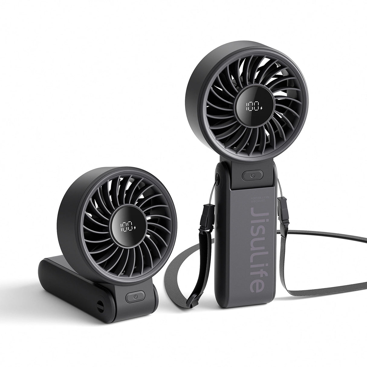 Jisulife håndholdt ventilator Life7 3600mAh bærbar USB-ventilator - sort