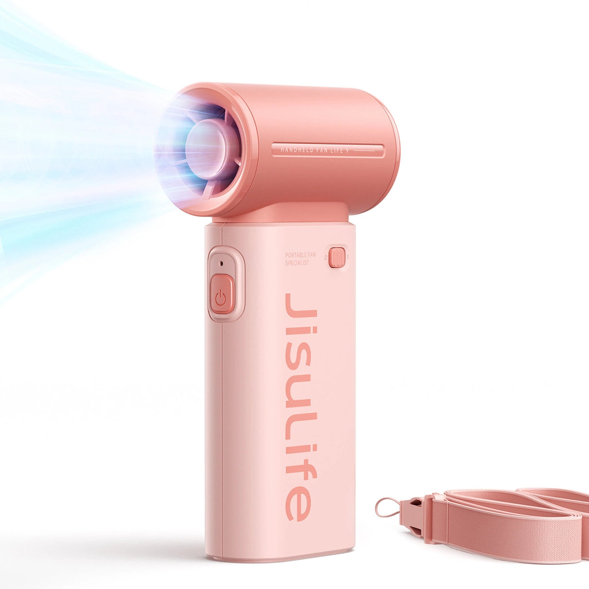 Jisulife håndholdt ventilator Life9 3600mAh bærbar mini blæser USB-ventilator - Pink