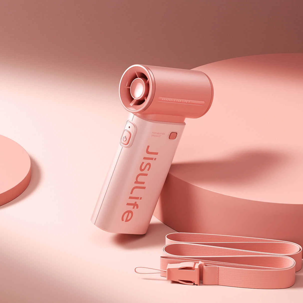 Jisulife håndholdt ventilator Life9 3600mAh bærbar mini blæser USB-ventilator - Pink