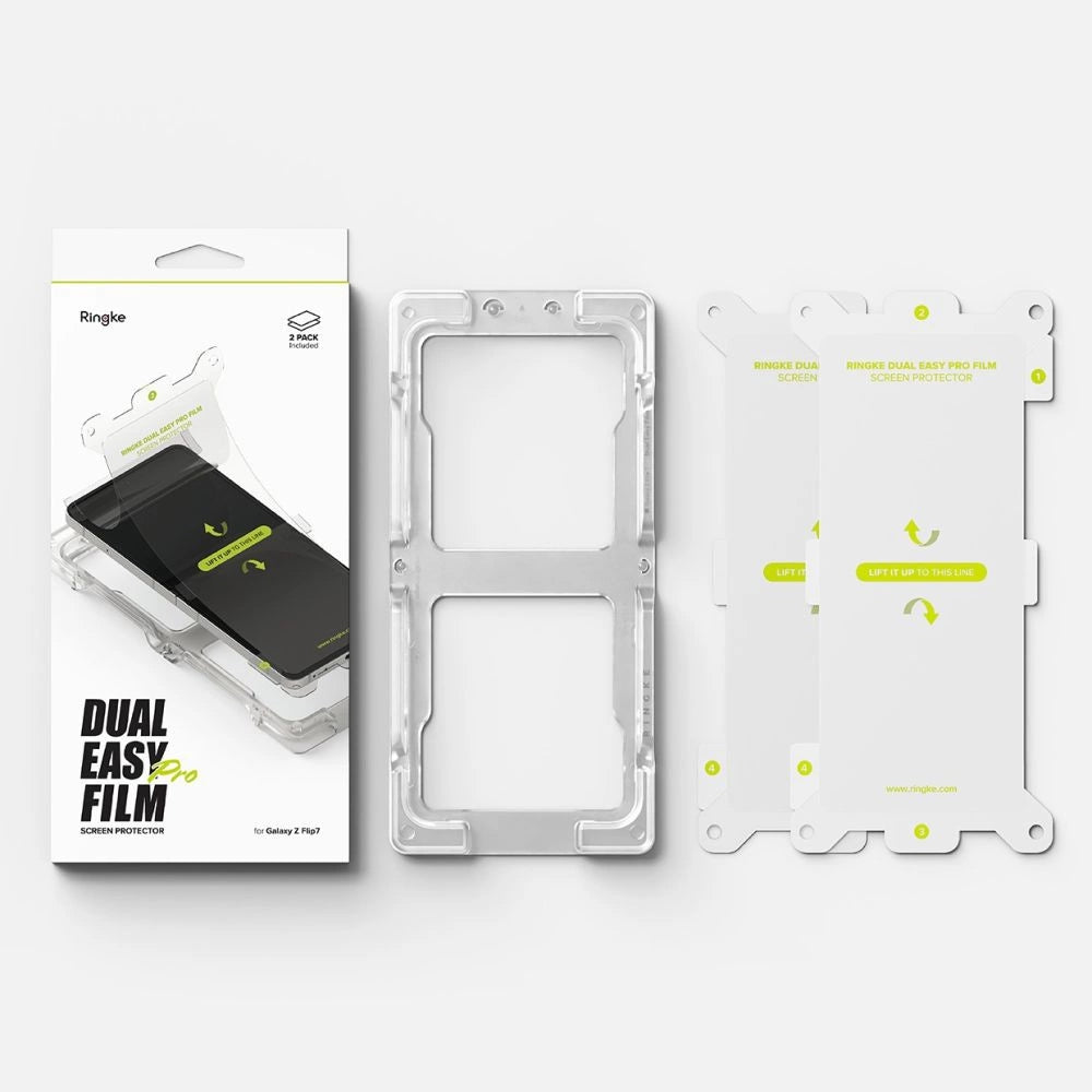 Ringke Dual Easy Pro 2-pack beskyttelsesfolie til Samsung Galaxy Z Flip 7 - gennemsigtig