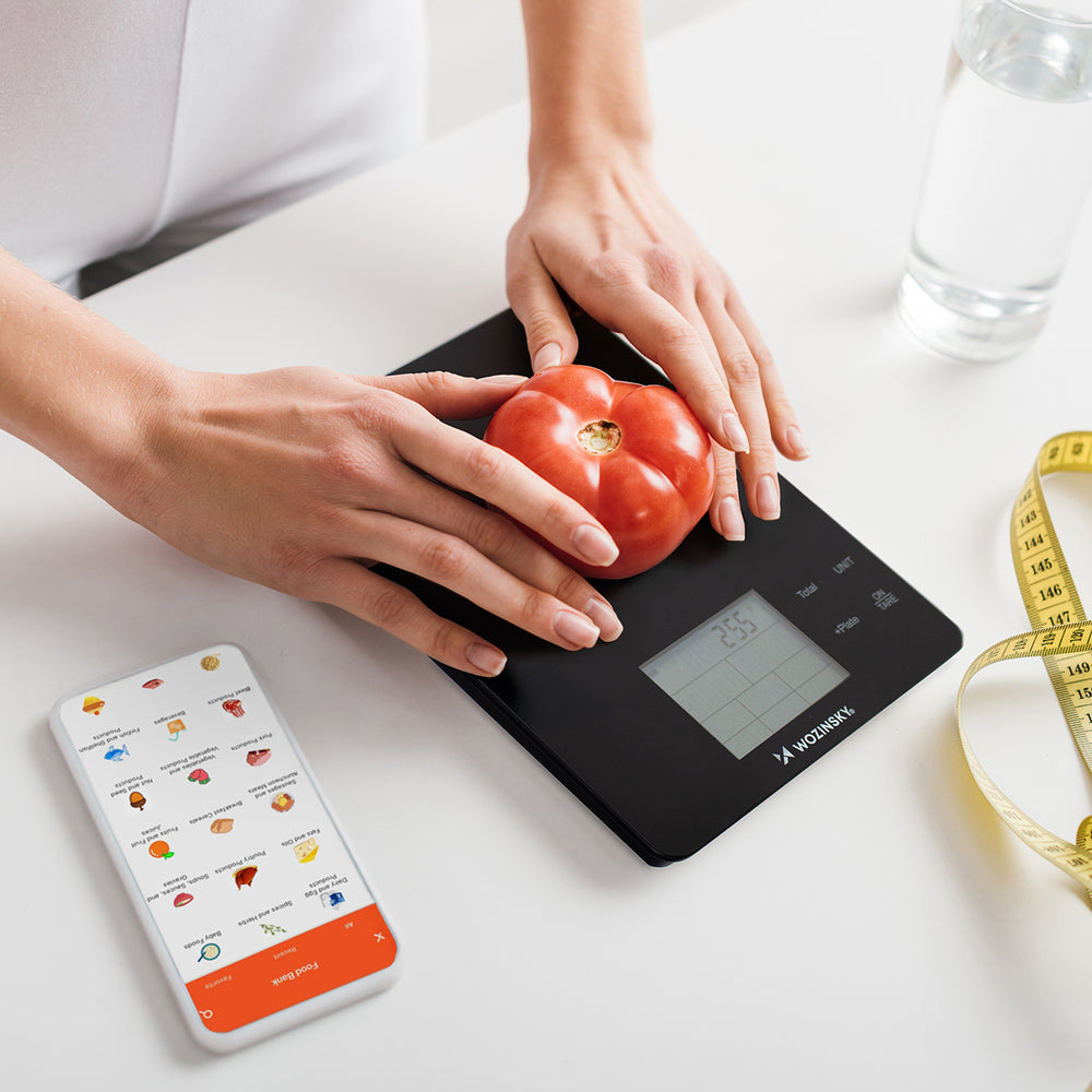 Wozinsky WIK-10 Smart Kitchen Scale with Digital Display, Bluetooth App - Black